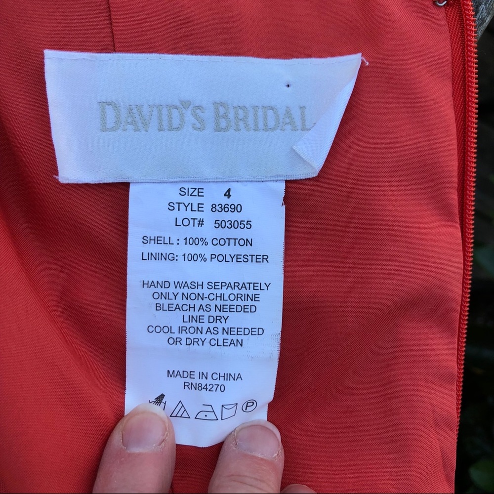 David’s Bridal Y-neck halter cotton dress POCKETS! - Picture 5 of 5